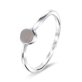 Rose Quartz Stone Silver Ring NSR-3945